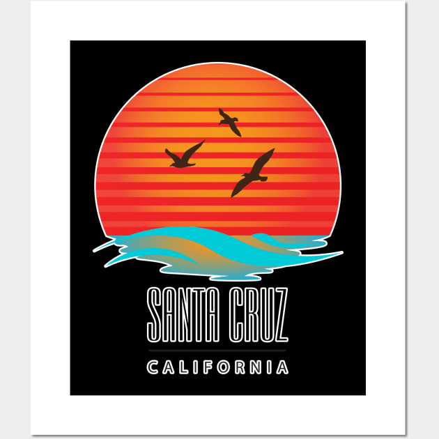 Santa Cruz Logo Sunset and Birds Wall Art by PauHanaDesign